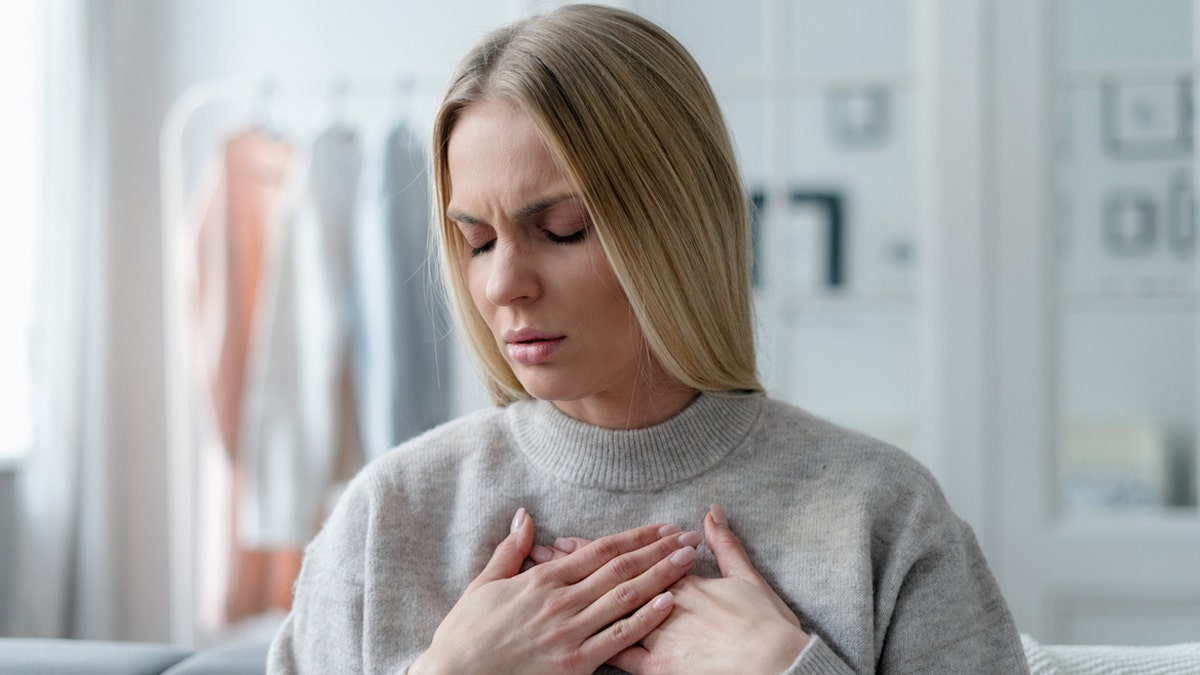 Woman chest pain