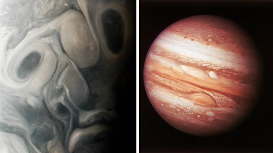 NASA spacecraft snaps 'face figure' on Jupiter during close flyby of the planet: See the photos