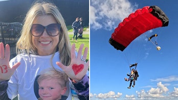 Five moms who lost their children to brain tumors jump out of a plane to help others